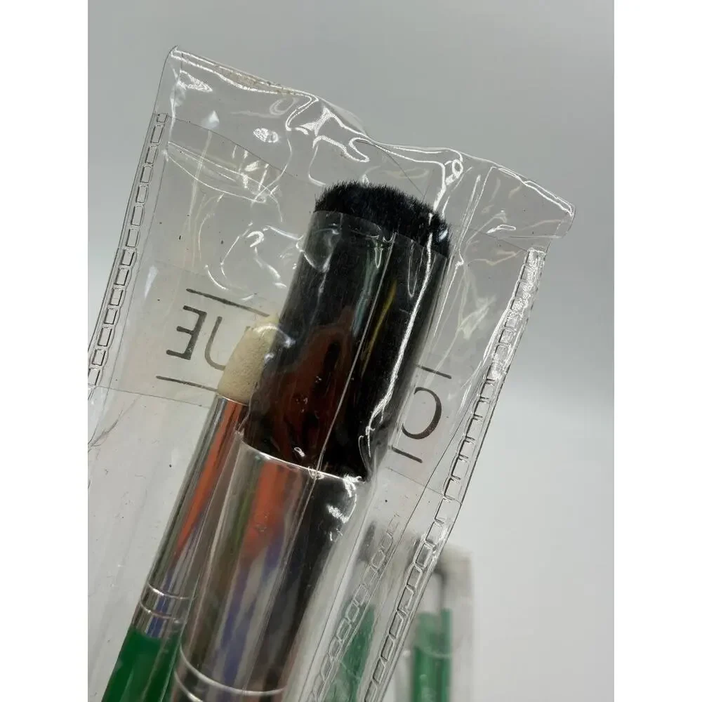 Clinique Travel Makeup Brush Set Lot Of 3 Mini Brushes New Sealed Green